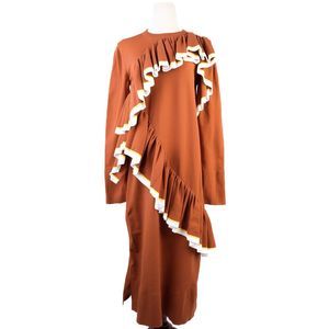 Excellent Marni Orange Ruffled Dress Size M Women Nylon